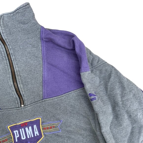 VINTAGE 1998 Puma Windbreaker XL Y2K Gray/Purple - Picture 7 of 7